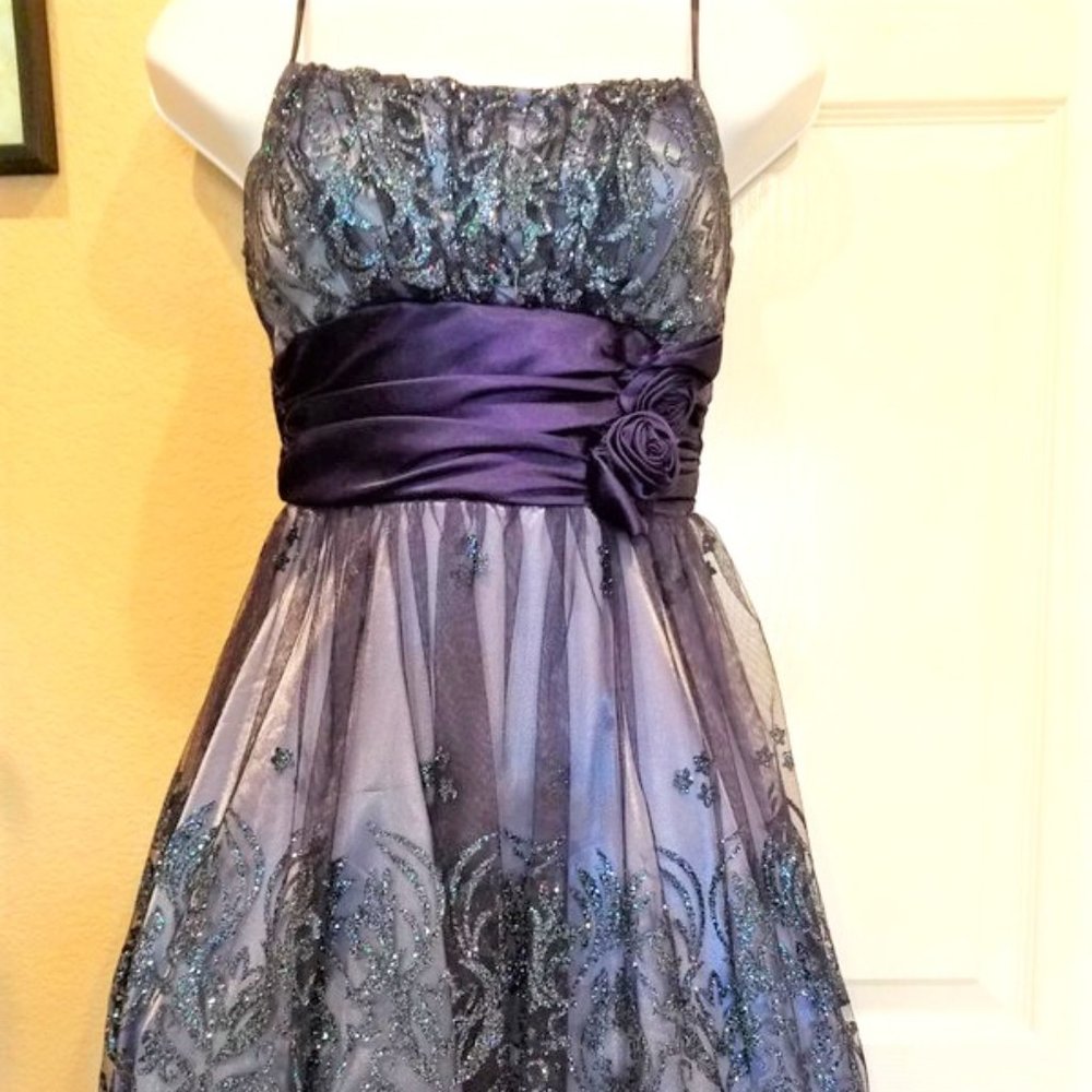 B Darlin dark blue / indigo purple party dress